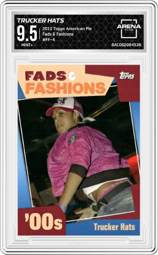 Trucker Hats from the 2011 Topps American Pie set graded by Arena Club and given an overall grade of 9.5.
