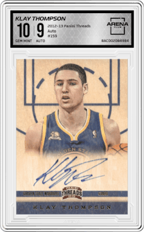 Klay Thompson from the 2012-13 Panini Threads set graded by Arena Club and given an overall grade of 10.