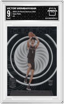 Victor Wembanyama  from the 2023-24 Panini Donruss Elite set graded by Arena Club and given an overall grade of 9.