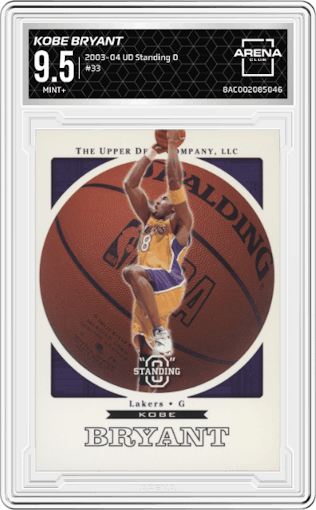 Kobe Bryant from the 2003-04 Upper Deck Standing O set graded by Arena Club and given an overall grade of 9.5.