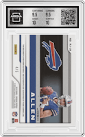 Josh Allen from the 2018 Panini Obsidian set featuring a Electric Etch Red parallel graded by Arena Club and given an overall grade of 10.