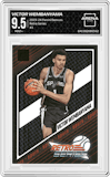 Victor Wembanyama from the 2023-24 Panini Donruss set graded by Arena Club and given an overall grade of 9.5.