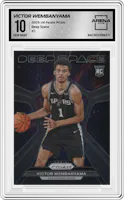Victor Wembanyama from the 2023-24 Panini Prizm set graded by Arena Club and given an overall grade of 10.