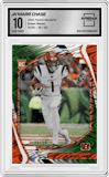 Ja'Marr Chase from the 2021 Panini Absolute set featuring a Green Waves parallel graded by Arena Club and given an overall grade of 10.