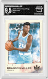 Brandon Miller from the 2023-24 Panini Court Kings set graded by Arena Club and given an overall grade of 9.5.