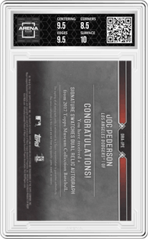 Joc Pederson from the 2017 Topps Museum Collection set graded by Arena Club and given an overall grade of 9.