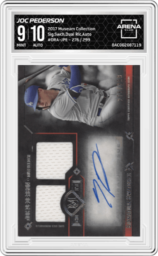 Joc Pederson from the 2017 Topps Museum Collection set graded by Arena Club and given an overall grade of 9.
