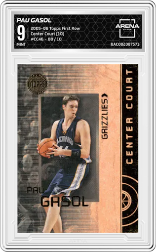 Pau Gasol from the 2005-06 Topps First Row set graded by Arena Club and given an overall grade of 9.