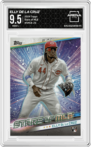 Elly De La Cruz from the 2024 Topps  set graded by Arena Club and given an overall grade of 9.5.