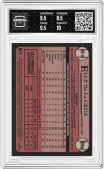 Elly De La Cruz from the 2024 Topps  set featuring a Mega Box Foil parallel graded by Arena Club and given an overall grade of 9.
