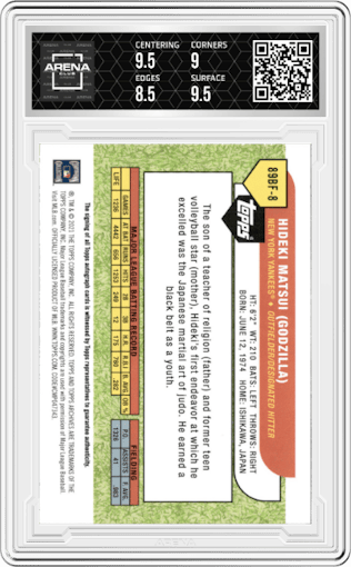 Hideki Matsui from the 2021 Topps Archives set graded by Arena Club and given an overall grade of 9.