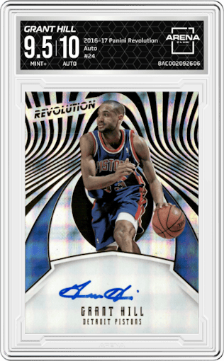 Grant Hill from the 2016-17 Panini Revolution  set graded by Arena Club and given an overall grade of 9.5.