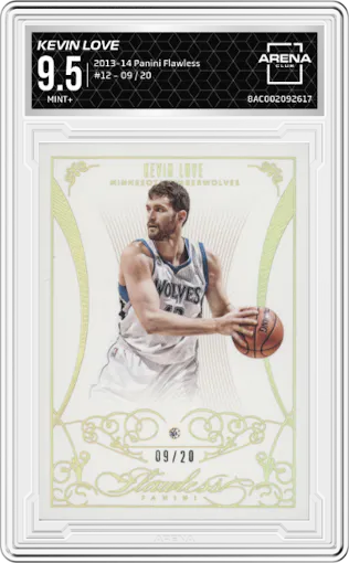 Kevin Love from the 2013-14 Panini Flawless set graded by Arena Club and given an overall grade of 9.5.