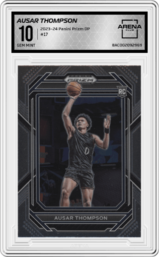 Ausar Thompson  from the 2023-24 Panini Prizm Draft Picks set graded by Arena Club and given an overall grade of 10.