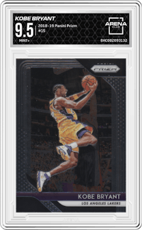 Kobe Bryant from the 2018-19 Panini Prizm set graded by Arena Club and given an overall grade of 9.5.