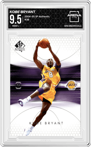 Kobe Bryant from the 2004-05 Upper Deck SP Authentic set graded by Arena Club and given an overall grade of 9.5.