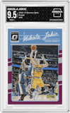 Nikola Jokic from the 2016-17 Panini Donruss Optic set featuring a Purple parallel graded by Arena Club and given an overall grade of 9.5.