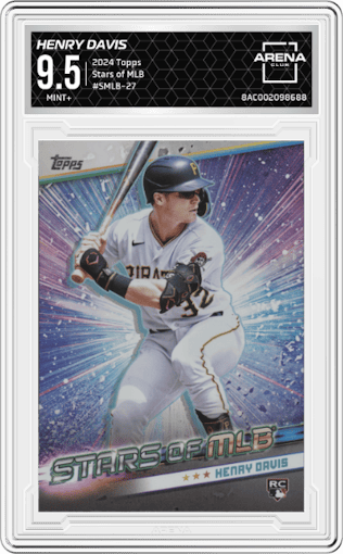 Henry Davis from the 2024 Topps  set graded by Arena Club and given an overall grade of 9.5.