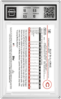 Elly De La Cruz from the 2024 Topps  set graded by Arena Club and given an overall grade of 10.