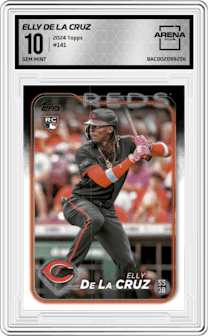 Elly De La Cruz from the 2024 Topps  set graded by Arena Club and given an overall grade of 10.