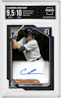 Carson Rucker from the 2024 Bowman set graded by Arena Club and given an overall grade of 9.5.