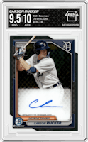 Carson Rucker from the 2024 Bowman set graded by Arena Club and given an overall grade of 9.5.