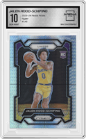 Jalen Hood-Schifino from the 2023-24 Panini Prizm set featuring a Hyper Prizm parallel graded by Arena Club and given an overall grade of 10.