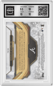 Ronald Acuna Jr. from the 2019 Topps Triple Threads set graded by Arena Club and given an overall grade of 10.