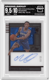 Immanuel Quickley from the 2020-21 Panini One and One set featuring a Red parallel graded by Arena Club and given an overall grade of 9.5.
