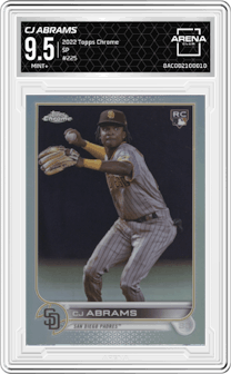 CJ Abrams from the 2022 Topps Chrome set graded by Arena Club and given an overall grade of 9.5.