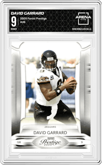 David Garrard from the 2009 Panini Prestige set graded by Arena Club and given an overall grade of 9.