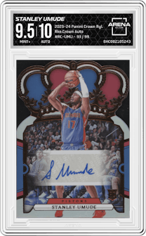 Stanley Umude from the 2023-24 Panini Crown Royale  set graded by Arena Club and given an overall grade of 9.5.