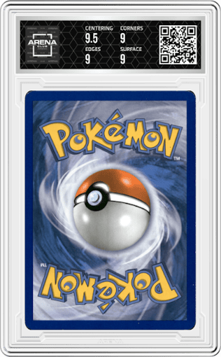 Rayquaza from the 2013 Pokemon B&W set graded by Arena Club and given an overall grade of 9.