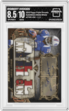 Robert Woods from the 2013 Topps Triple Threads set featuring a White Whale parallel graded by Arena Club and given an overall grade of 8.5.