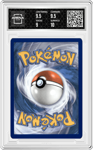 Mew VMax from the 2022 Pokemon SWSH set graded by Arena Club and given an overall grade of 9.5.