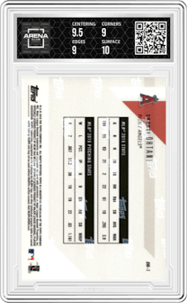 Shohei Ohtani from the 2018 Topps Now set graded by Arena Club and given an overall grade of 9.5.