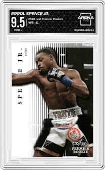 Errol Spence Jr. from the 2018 Leaf Premier Rookies set graded by Arena Club and given an overall grade of 9.5.