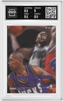 Glenn Robinson  from the 1994-95 SkyBox E-Motion set graded by Arena Club and given an overall grade of 9.