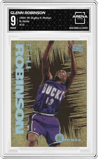 Glenn Robinson  from the 1994-95 SkyBox E-Motion set graded by Arena Club and given an overall grade of 9.