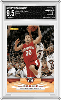 Stephen Curry from the 2009-10 Panini  set graded by Arena Club and given an overall grade of 9.5.