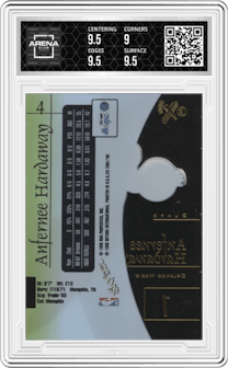 Anfernee Hardaway from the 1997-98 Skybox E-X 2001 set graded by Arena Club and given an overall grade of 9.5.