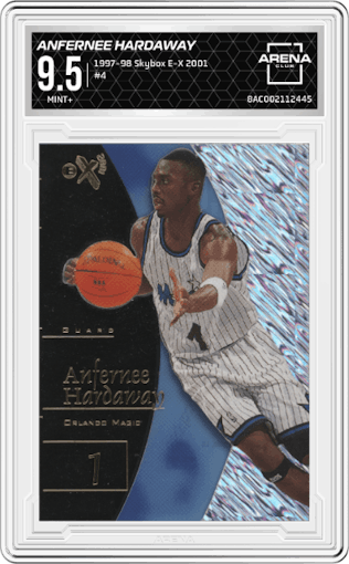 Anfernee Hardaway from the 1997-98 Skybox E-X 2001 set graded by Arena Club and given an overall grade of 9.5.