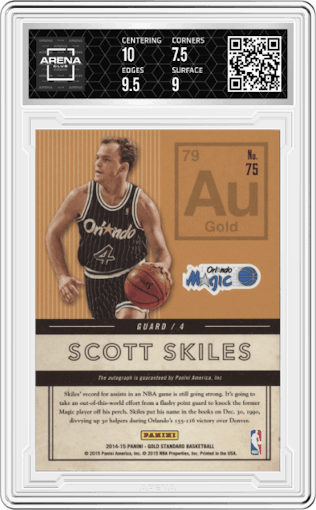 Scott Skiles from the 2014-15 Panini Gold Standard  set graded by Arena Club and given an overall grade of 8.