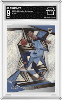Ja Morant from the 2019-20 Panini Revolution set graded by Arena Club and given an overall grade of 9.