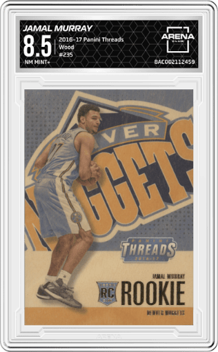 Jamal Murray from the 2016-17 Panini Threads set graded by Arena Club and given an overall grade of 8.5.