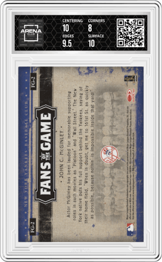 John C. McGinley from the 2005 Donruss set graded by Arena Club and given an overall grade of 8.5.