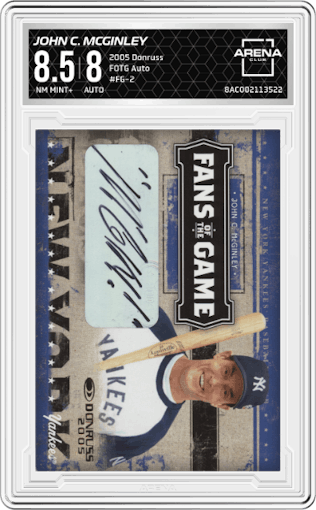 John C. McGinley from the 2005 Donruss set graded by Arena Club and given an overall grade of 8.5.