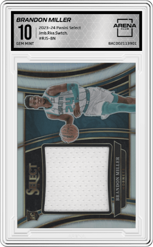 Brandon Miller from the 2023-24 Panini Select  set graded by Arena Club and given an overall grade of 10.