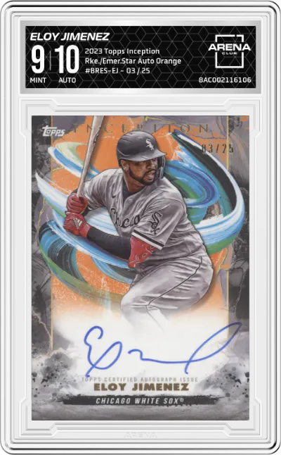 2023 Topps Inception Rke./Emer.Star Auto Eloy Jimenez Orange ARENA CLUB 9