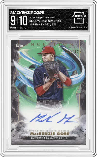2023 Topps Inception Rke./Emer.Star Auto MacKenzie Gore Green #BRES-MG ARENA CLUB 9
